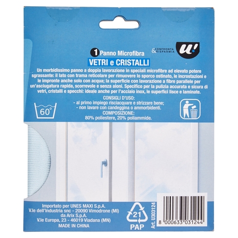 1 PANNO MICROFIBRA VETRI E CRISTALLI U! Confronta&Risparmia